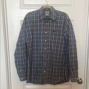 Cinch Blue and Brown Casual Plaid Shirt